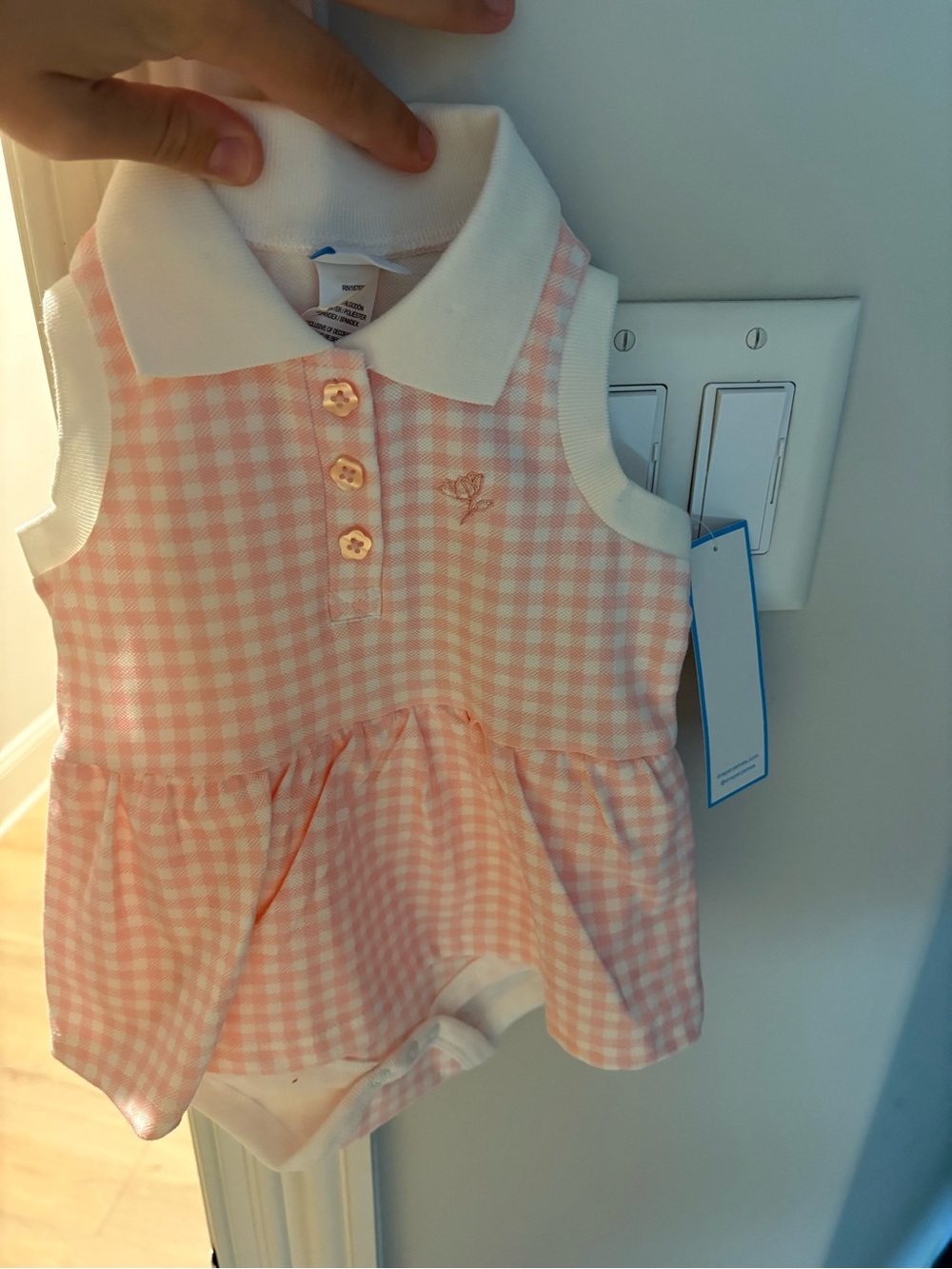 NWT Draper James Pink and White Gingham Sleeveless Tennis Dress - 12M